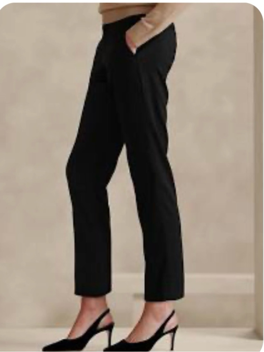 Banana Republic-Avery Classic Black Straight-Leg Pants. Black. Size: 10